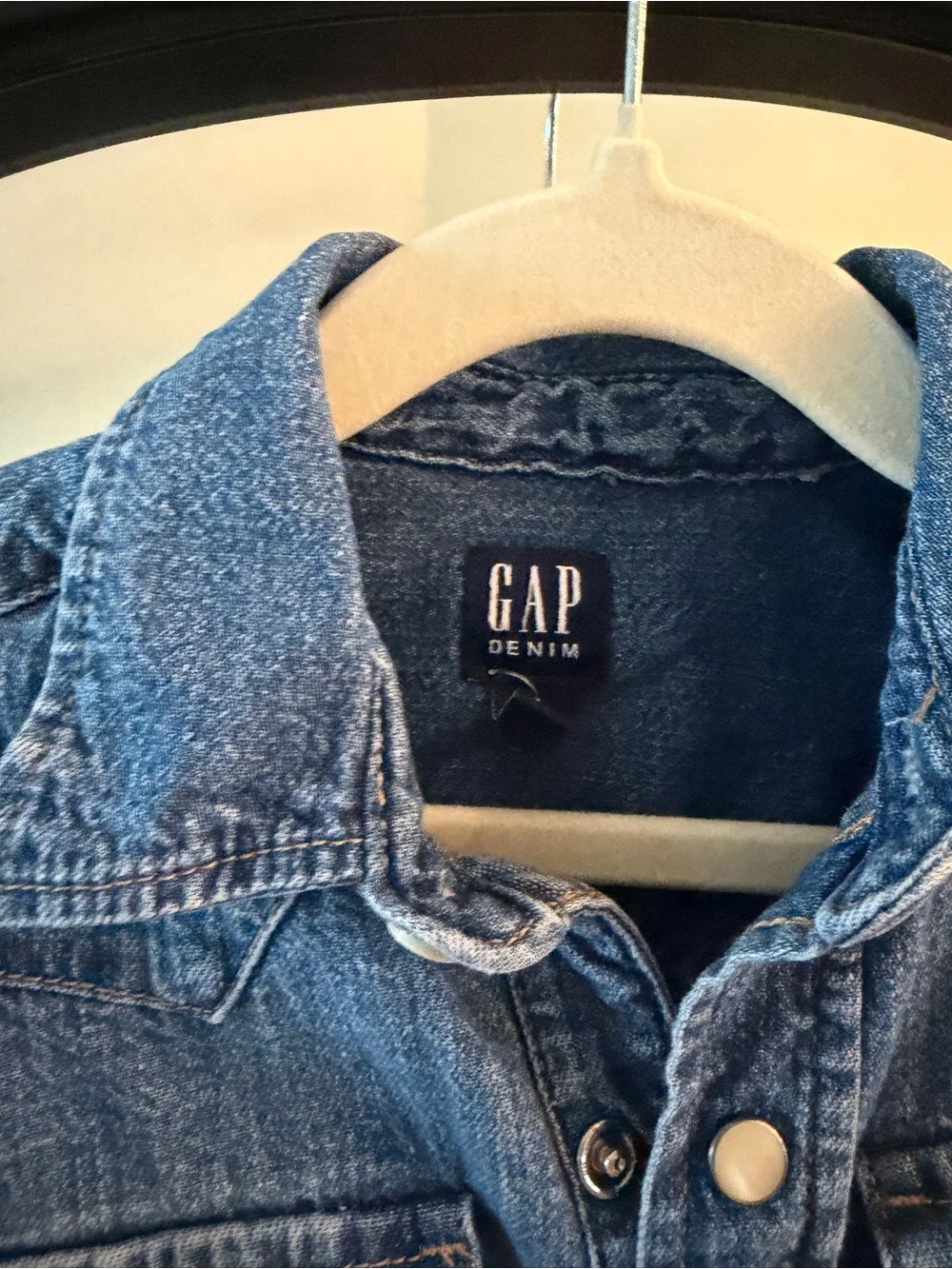 GAP Kids Denim Western Style Shirt-Jacket in Medium Blue